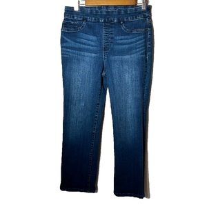 Chico’s Blue Jeans Straight Stretch Leggings Pull-on Size 1R, US Size 8R